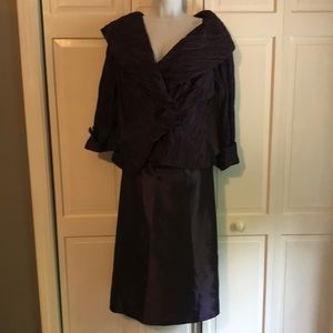 Cachet crinkled taffeta top and full skirt set size 16